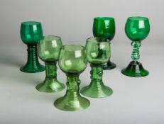 6-teiliges Konvolut von Weinrömern (19. Jh.)