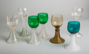 7-teiliges Konvolut von Weingläsern (19. u. 20. Jh.)