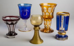 5-teiliges Konvolut von Glasobjekten (19./20. Jh.)