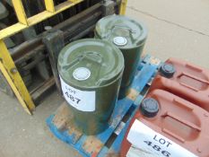 2 x 25 litre Drums of Fuchs Lubricants OM100 Lubricating Oil Unissued MOD Stock