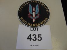 SAS CAST IRON 24 CMS DIA HAND PAINTED WALL PLAQUE