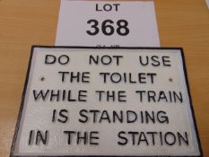Cast Iron Railway Sign 28cms x 20cms