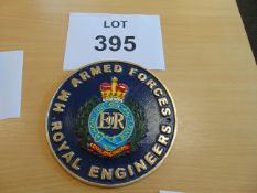 Cast Iron Hand Painted Royal Engineers Wall Plaque 25cms Dia