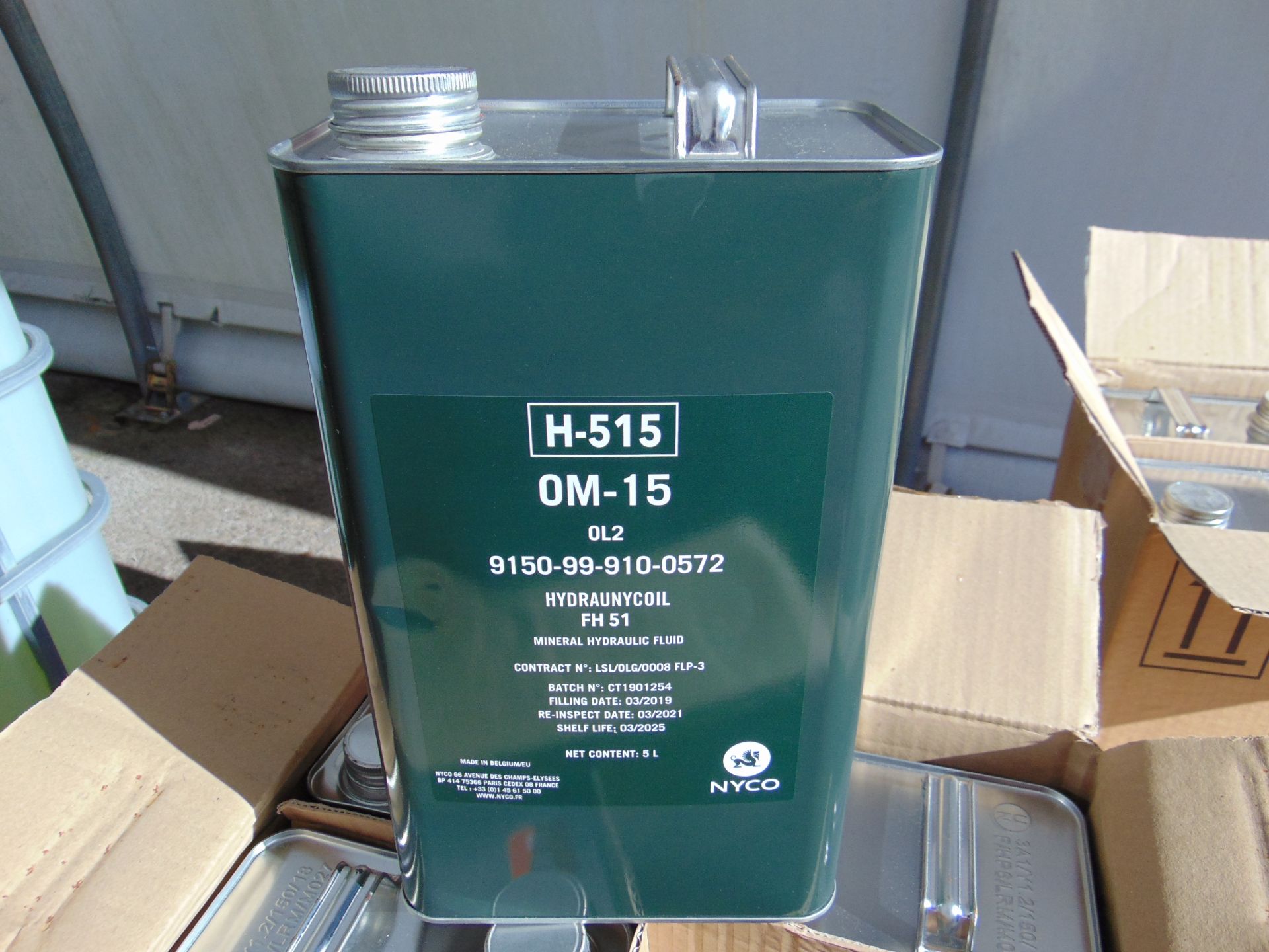 4x Unissued 5L Drums of OM-15 Mineral Hydraulic Oil