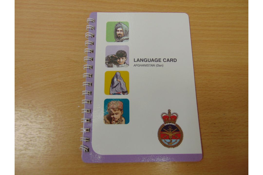 Very unusual British Army Afghanistan Language Card - Image 1 of 3