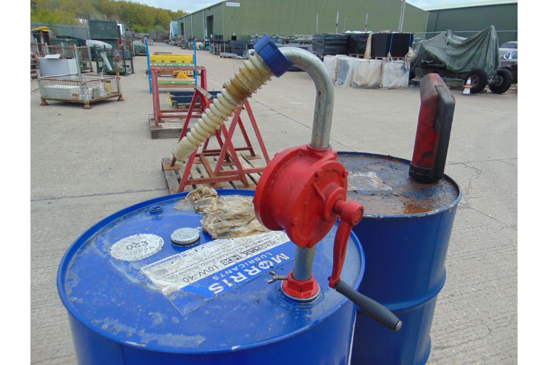 2x 205 Litre Steel Drums C/W Pumps - Image 2 of 3