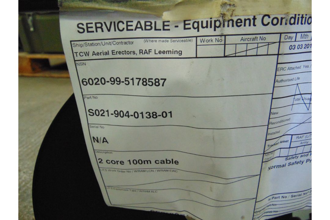100m 2 Core Portable Cable Reel Unissued as shown - Image 5 of 5