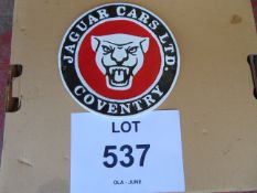 Jaquar Cars Coventry hand painted cast iron wall plaque new 25cms dia polished