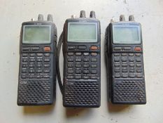 3 x ICOM R20 Coms Receivers Hand Held