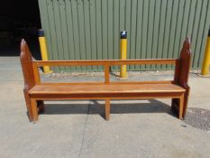 Victorian Era Pitch Pine Church Pew c/w Attractive Decorative Scrolls