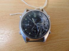 Seiko Gen 1 RAF issue Pilots Chrono Date 1988, Glass Cracked