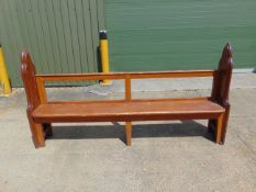 Victorian Era Pitch Pine Church Pew c/w Attractive Decorative Scrolls