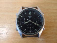 Rare Seiko Gen 1 Pilots Chrono RAF Harrier Force Issue Nato Marks Date 1988
