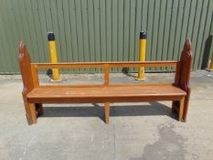 Victorian Era Pitch Pine Church Pew c/w Attractive Decorative Scrolls