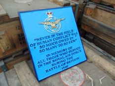 Very Nice Cast Iron RAF Hand Painted Wall Plaque 10