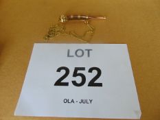 Very Nice New Unused Brass/Coppers Bosuns Whistle with Chain