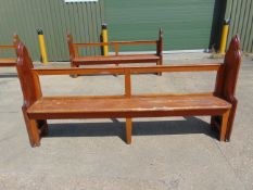 Victorian Era Pitch Pine Church Pew c/w Attractive Decorative Scrolls