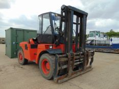 2005 Linde H120 12 tonne diesel forklift 2893 hours, 8ft forks 2 stage side shift fork positioners