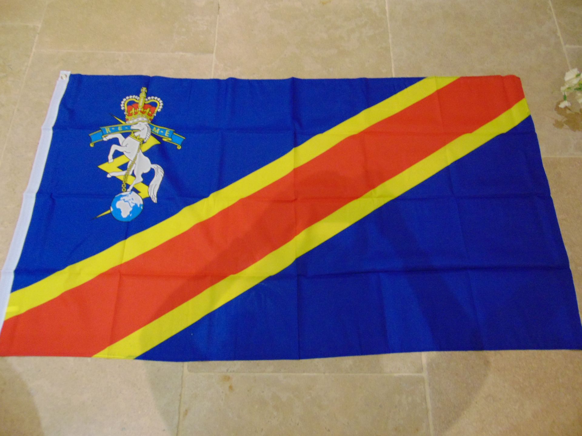 FLAG ROYAL ELECTRICAL AND MECHANICAL ENGINEERS WITH METAL EYELETS 5 FT X 3 FT - Image 2 of 5