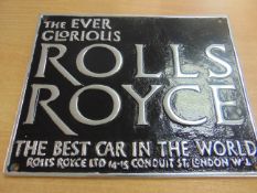 CAST ALUMINIUM ROLLS ROYCE WALL PLAQUE 30 CMS X 24 CMS