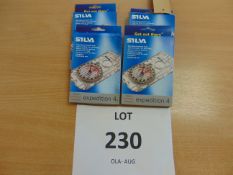 4X UNISSUED SILVA EXPEDITION 4 MAP READING COMPASS IN ORIGINAL BOXES