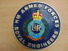 CAST IRON HAND PAINTED ROYAL MARINES WALL PLAQUE NEW 25 CMS DIA