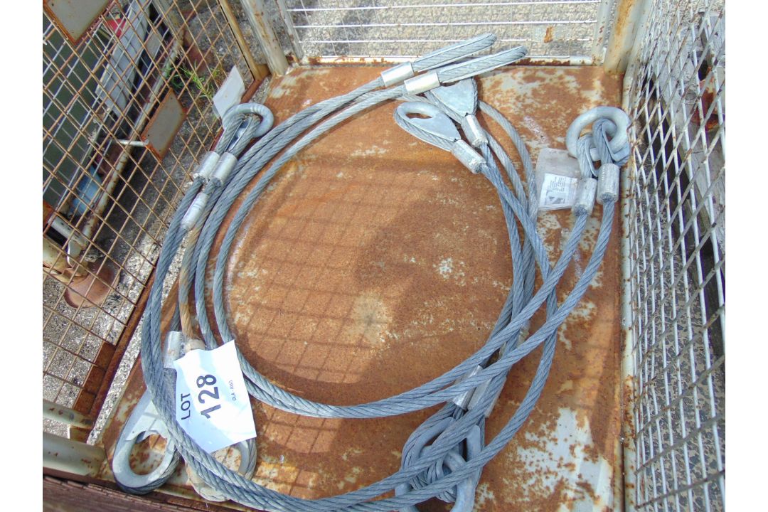 2 x Sets of Steel Recovery 2 leg ropes unissued as shown - Image 1 of 5