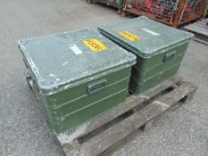 2x Aluminium Zarges Transit Cases 58x58x40cms