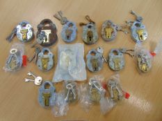 16 x MoD Padlocks with Keys