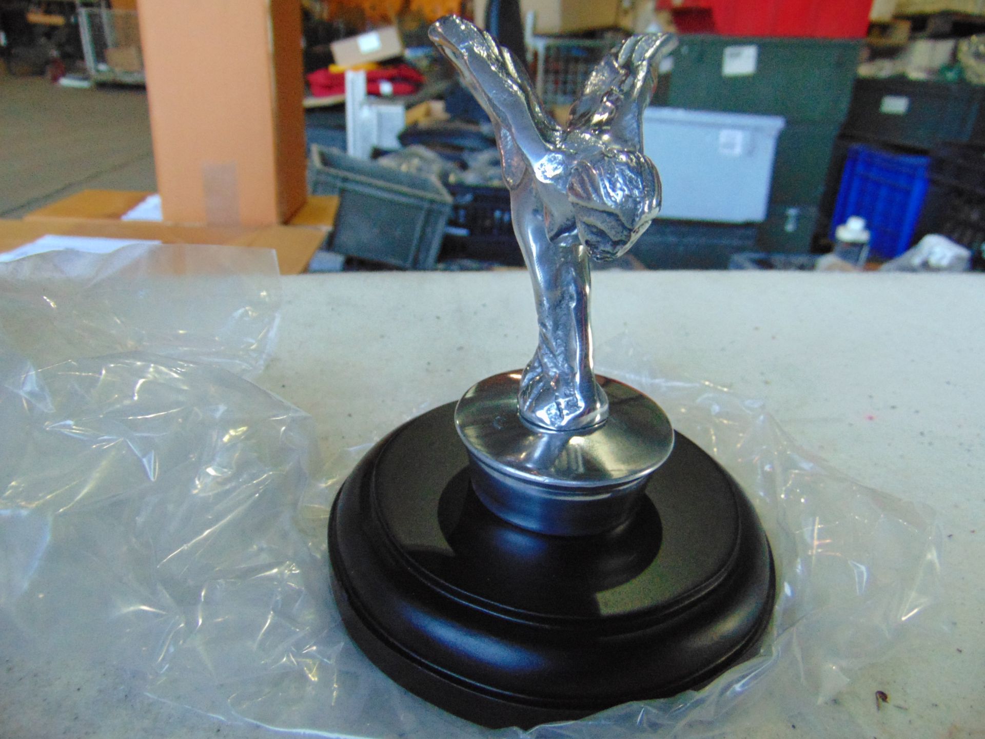 Rolls Royce Spirt of Ecstasy Polished Aluminium on Base - Image 3 of 3