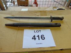 Rare 1907 Pattern WW1 Bayonet for SMLE Short Magazine Lee Enfield Rifle c/w Scabard as shown