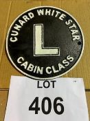 Cast Iron Cunard Line Titanic Plaque