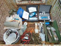 Tools, Jump Lead, Myron Meters, Buckets, Ear Defenders etc