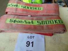 2 x Spanset 5000kgs 3MRecovry Lifting Strap
