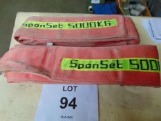 2 x Spanset 5000kgs 3MRecovry Lifting Strap