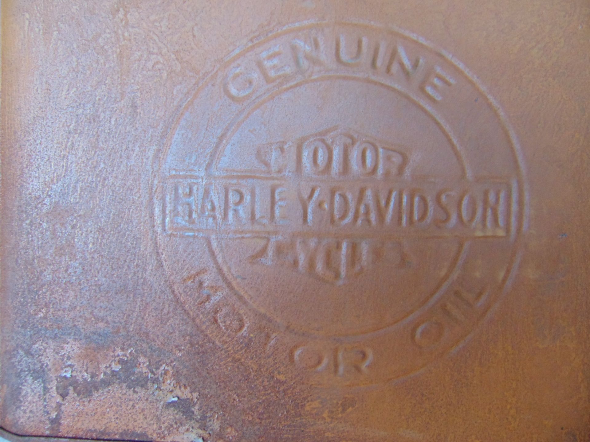 Very Unusual Harley Davidson 2 Gall Fuel Can with Brass - Image 5 of 5