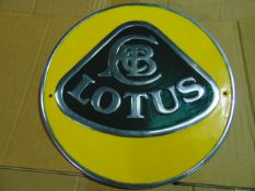 BEAUTIFUL NEW CAST ALUMINIUM HAND PAINTED LOTUS ADVERTISING SIGN- 36 DIA
