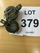 2X STANLEY LONDON BRASS PRISMATIC COMPASS NATO MARKS IN MILS