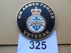 HAND PAINTED CAST IRON H.M. ARMED FORCES PLAQUE 25 CMS DIA