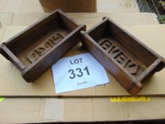 2X ANTIQUE WOODEN BRICK MOLDS