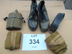 AMMO BOOTS WITH STUDS, WATER BOTTLE BELT AND PUTEES