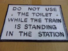 CAST IRON RAILWAY SIGN 28cms X 19cms