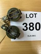 2X STANLEY LONDON BRASS PRISMATICBRITISH ARMY COMPASS NATO MARKS IN MILS