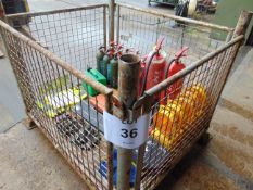 1 x Stillage of CES Equipment fire Extinguishers, Ratchet Straps Lights, Fuel Can etc