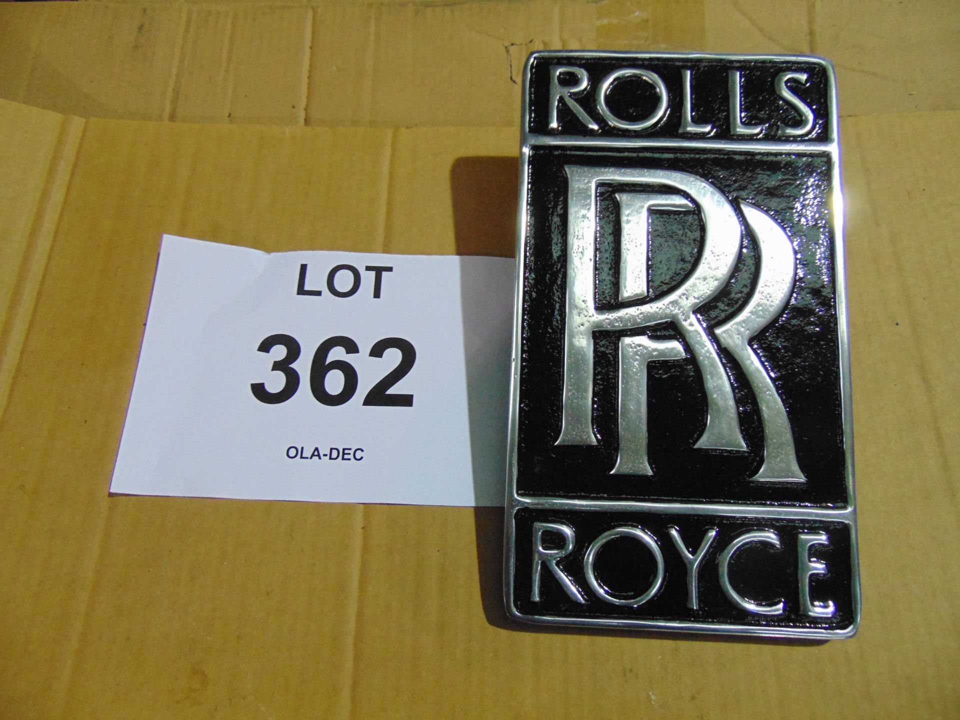 POLISHED ALUMINIUM ROLLS ROYCE HANGING SIGN HAND PAINTED- 30 CMS X 15 CMS - Image 2 of 4