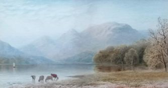 Cornelius Pearson (1805-1891), BALLAHIETICH FERRY, LOCH LERIEN, watercolour, signed and dated 1886,