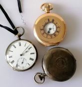 A stem-wind Dennison gold-plated pocket watch, signed The Consol to face and mechanism