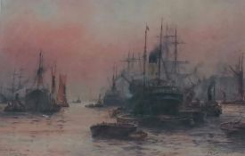 Frank William Scarbrough (British, 1860-1939), UPPER POOLE, LONDON, watercolour, 58 x 76 cm,