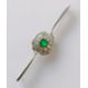 An Art Deco emerald and diamond platinum brooch, the emerald 5mm x 6mm, thirty-one round-cut diamond - Image 3 of 5