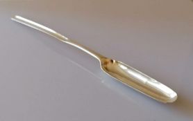 A George III silver double marrow scoop by Hester Bateman, London, date letter rubbed, 23.5 cm